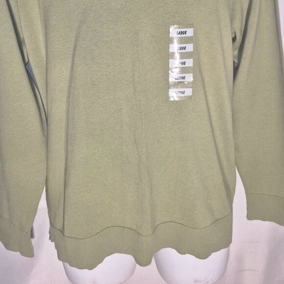 KENNETH COLE REACTION V-Neck cotton sweater, green in size Large NWT - Picture 7 of 16